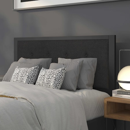 Flash Furniture Bristol Metal Tufted Upholstered Full Size Headboard in Black Fabric HG-HB1725-F-BK-GG